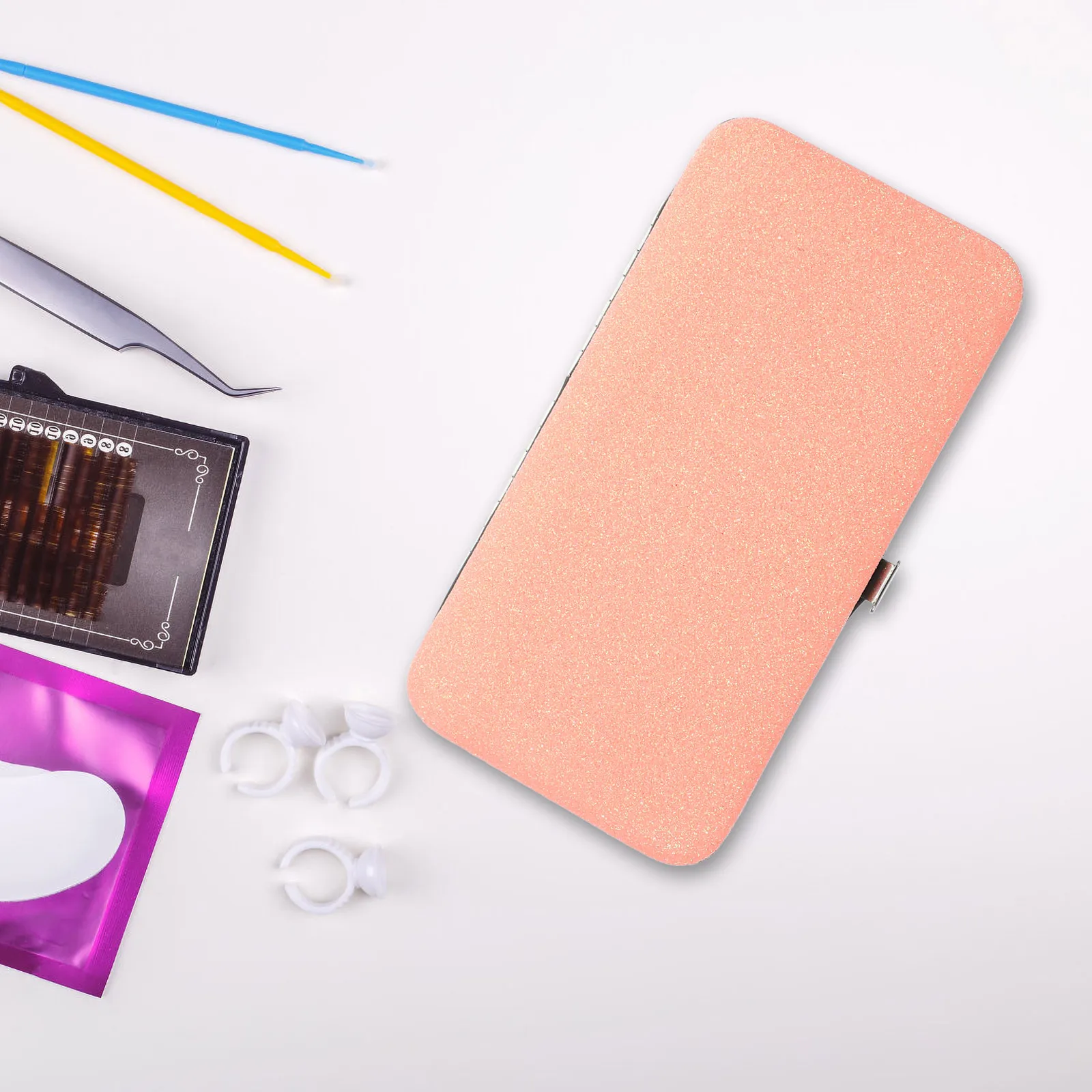 Scatola per pinzette per ciglia Custodia sottile magnetica portatile Elegante porta pinzette Organizzatore per strumenti per ciglia Custodia per strumenti per trucco