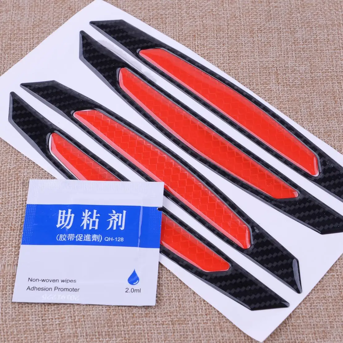 4Pcs Carbon Fiber Style Car Accessories Door Edge Side Reflective Scratch Bumper Scuff Trim Stickers