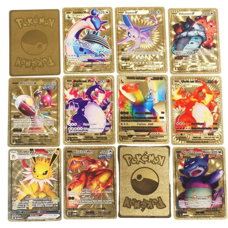 55PCS Original Pokemon Cards English Spanish German French Pokemon Card Anime Deck Box Pikachu Colorful Tables Games Kids Toys