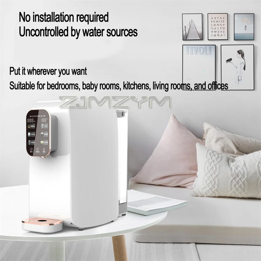 RO-温水および冷水統合機,220v,逆浸透,デスクトップ,無料設置,浄水器,インスタントマシン