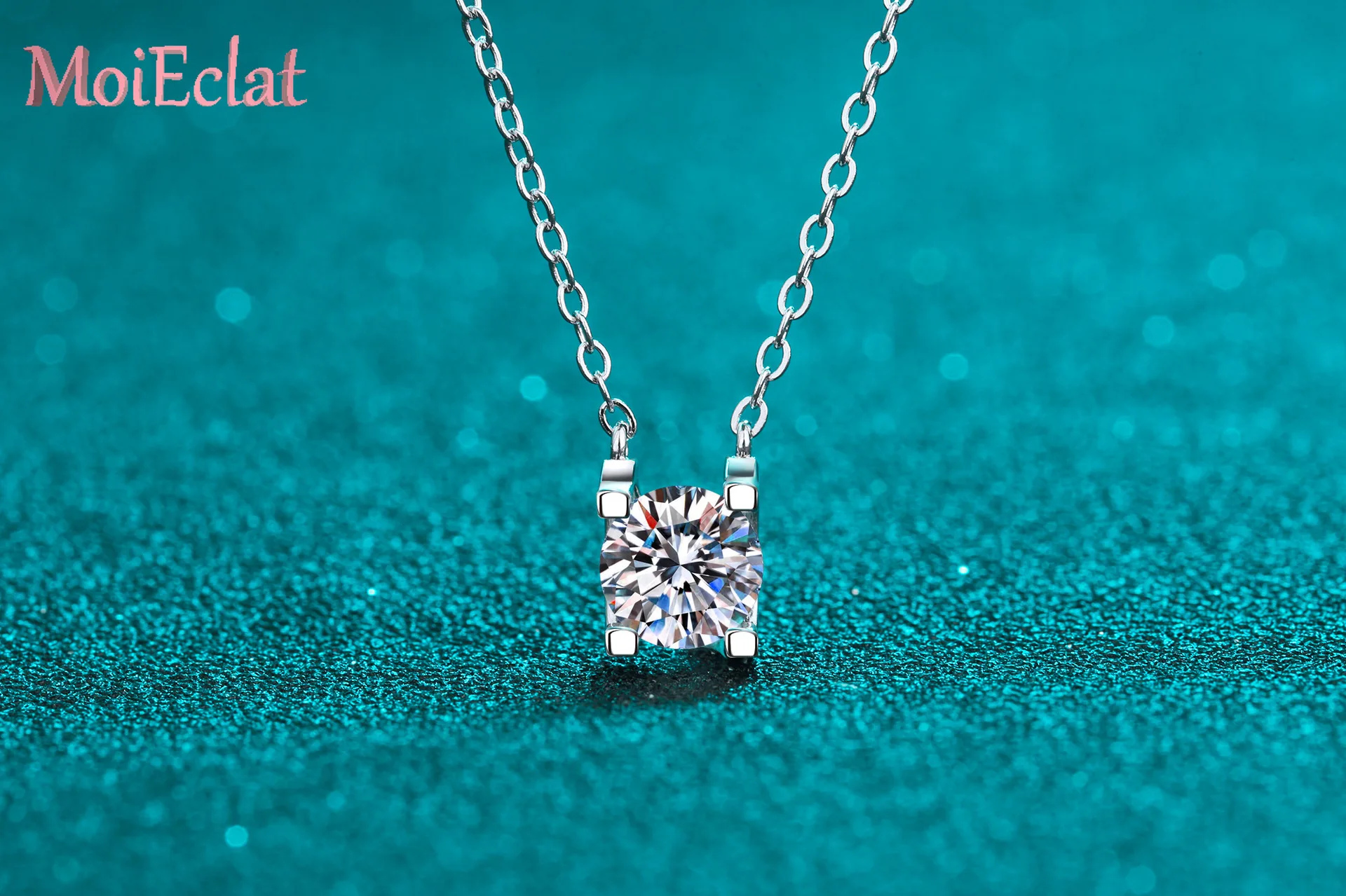Unieke opvallende 0,5/1/2ct Milgrain-rand Moissanite hanger ketting voor vrouwen, 18K Rose Gold sleutelbeen ketting edelsteen sieraden