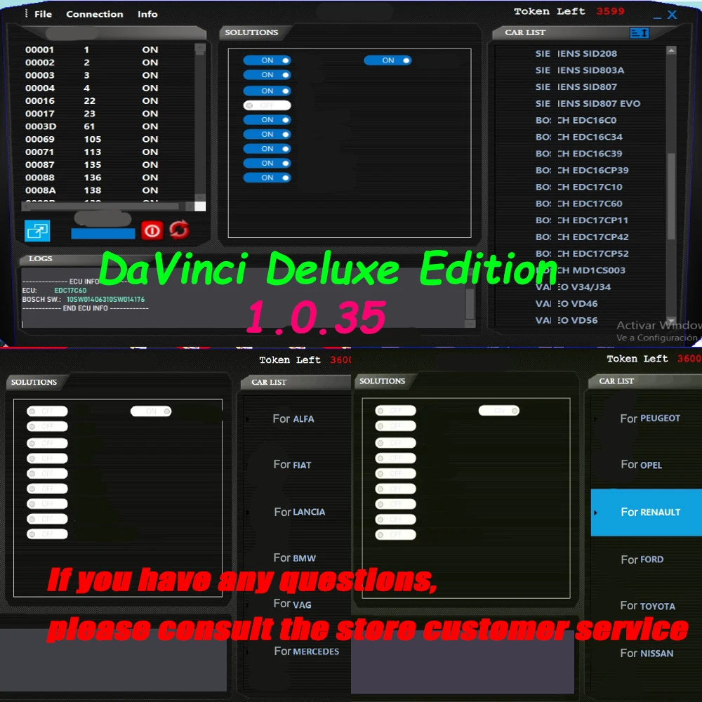 DaVinci Deluxe Edition NEW 1.0.35 Online Software One Year Diagnosis and Programming Tools