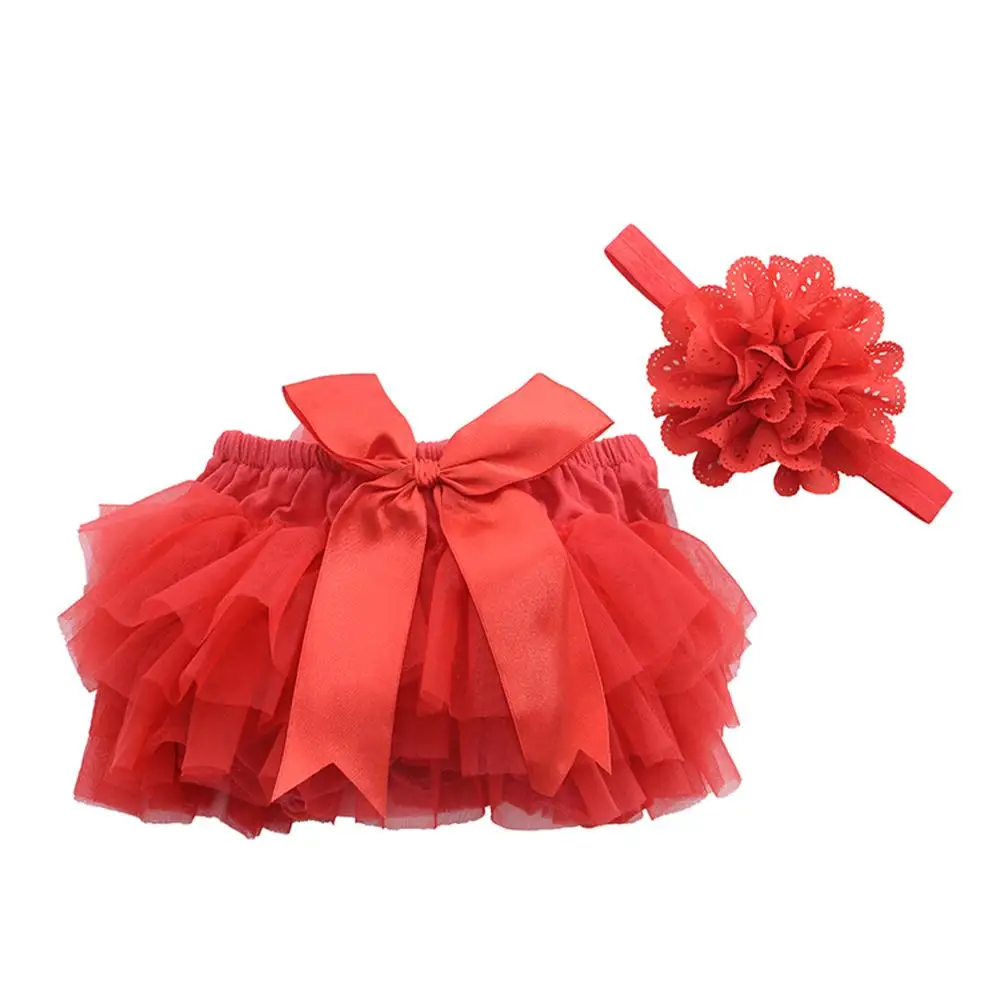 

Tutu Skirt for Girls Soft Tulle Layers Satin Elastic Waistb Red Baby Clothes Accessory Durable
