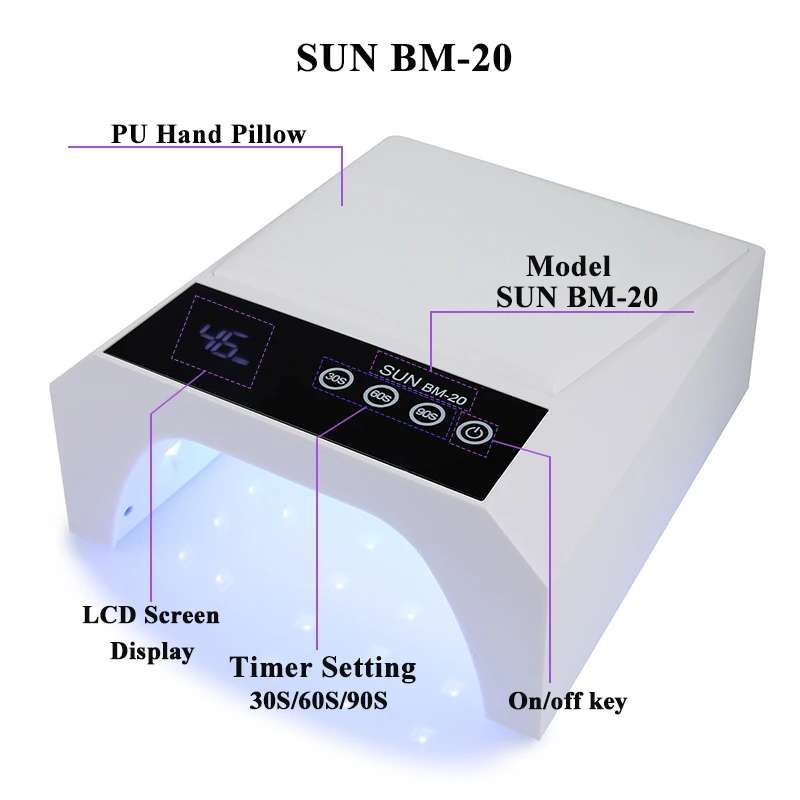 42LED UV LED Lampada per unghie Asciugatrice per polimerizzare tutti lo smalto gel Potenti luci per unghie Sensore di movimento Manicure Pedicure Strumento per salone