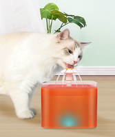 2L LED Nightlight Pet Water Fountain with Recirculating Filtration System, USB-Powered Automatic Cat Water  Dispenser