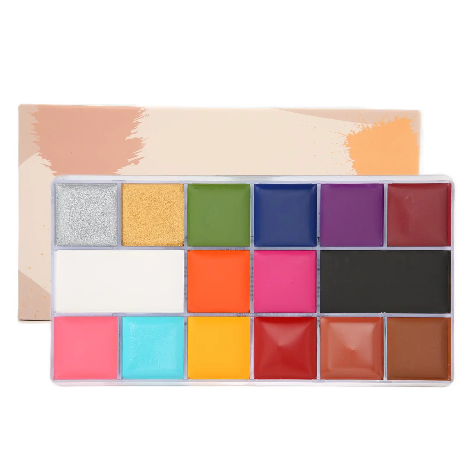 لوحة زيتية لطلاء الوجه والجسم مكونة من 16 لونًا لمجموعة أزياء الهالوين التنكرية لمكياج الجسم #1