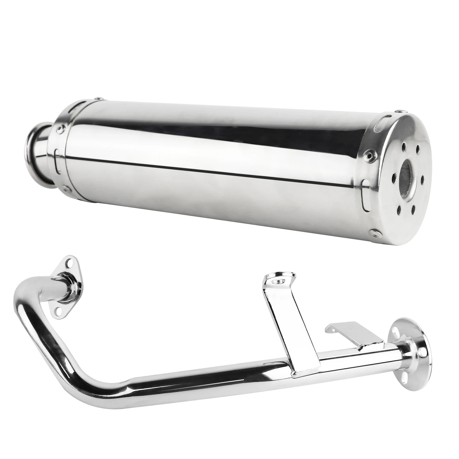 Motorcycle Exhaust Muffler Scooter Performance Exhaust Stainless Pipe For GY6 50CC 80CC 100CC Scooter QMB139