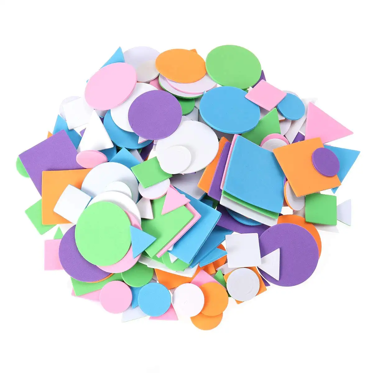 

1250Pcs Mixed Color Geometric Shape Eva Stickers Self Adhesive Sponge for School Projects Craft Decoration Color