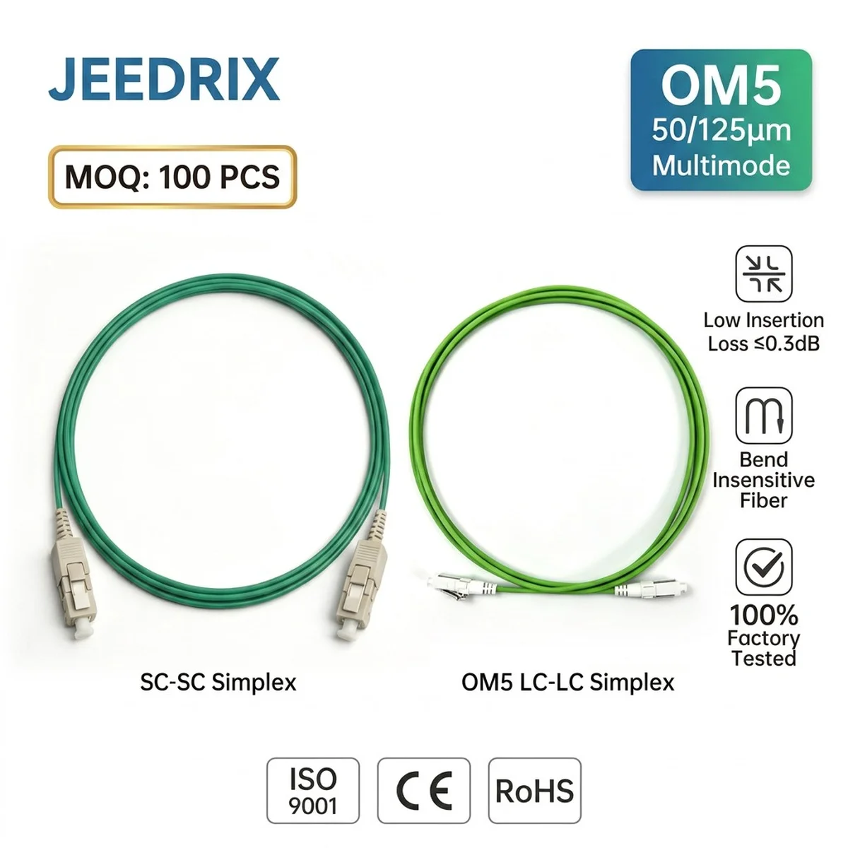 OM5 Multimode Simplex Fiber Patch Cable SC-SC LC-LC Lszh Wbmmf 50/125µM 0.5M-50…