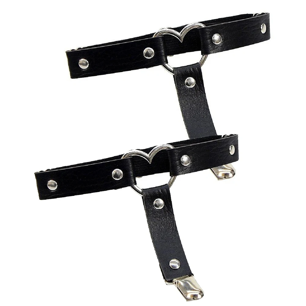 1 Stück/2 Stück Punk Metall Quasten-Anhänger Rosa PU-Leder Choker Halsband Sexy Stacheliger Halsriemen Schlüsselbein-Kette für Männer und Frauen im Gothic-Stil – Detail 9