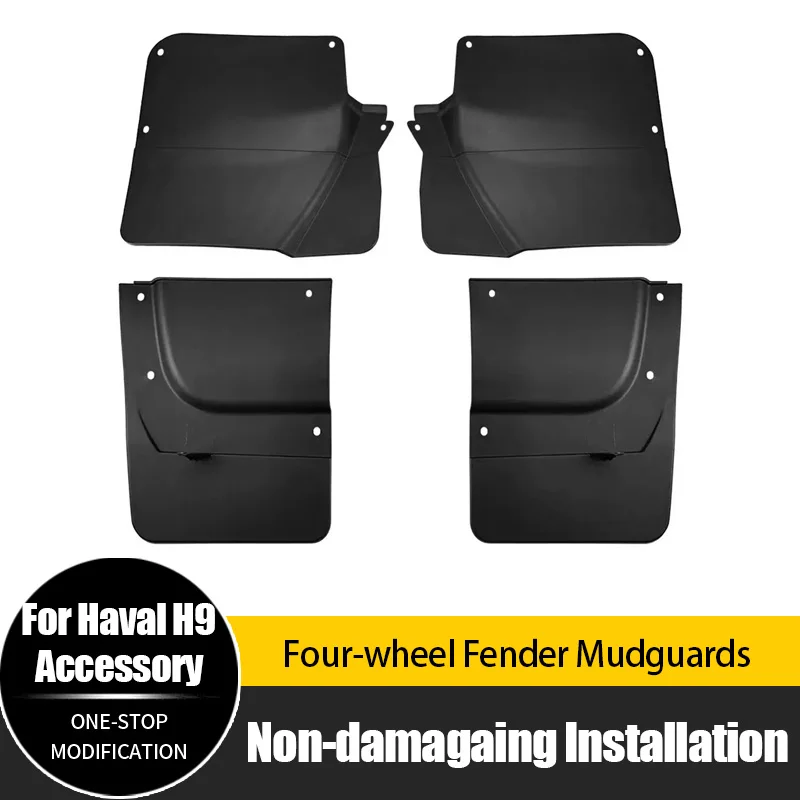 

For Haval H9 ABS 4Pcs Plastic Car Fenders Mud Guard Front Rear Flaps Splash Fender Exterior Accessories