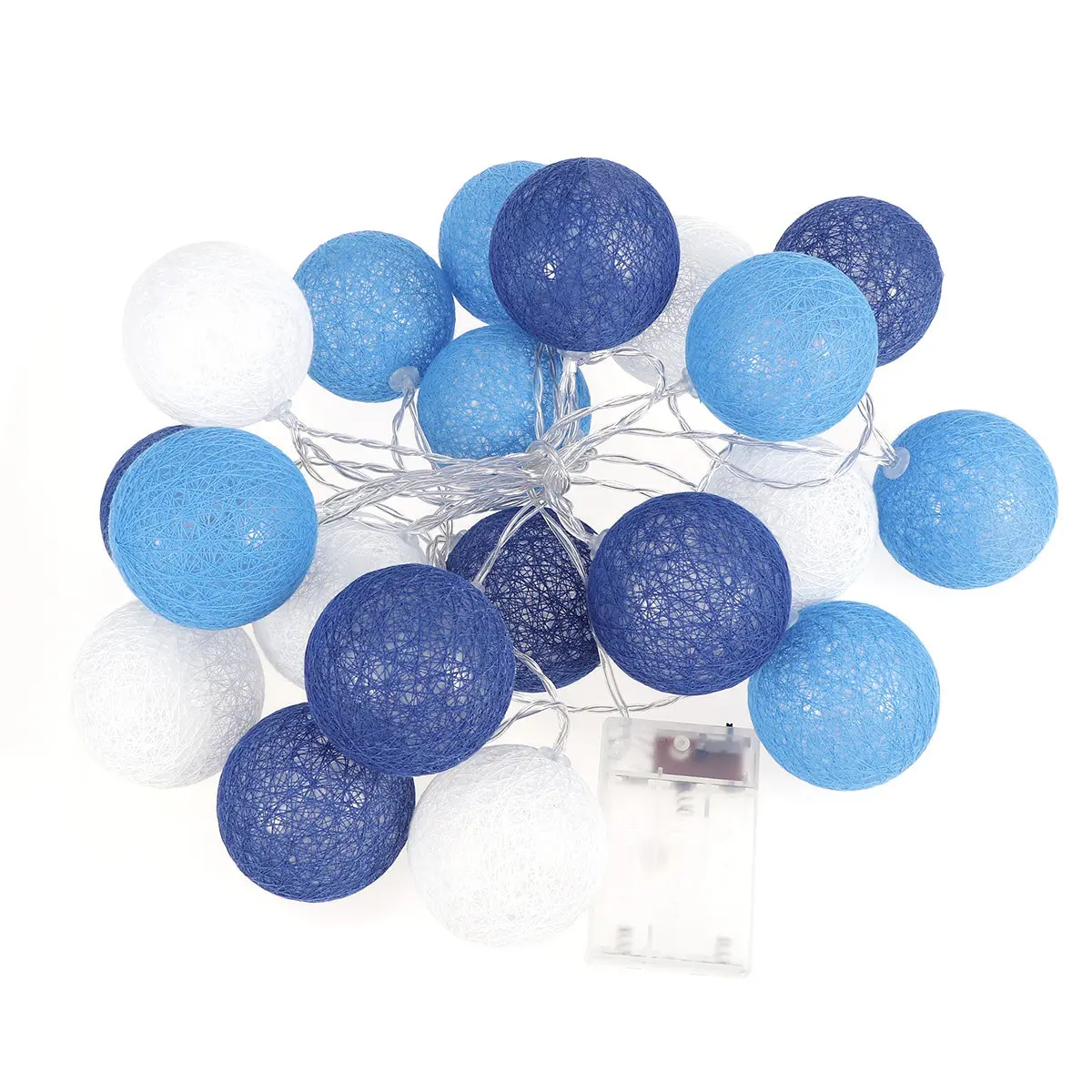 

Гирлянда из 20 светодиодов с синими шариками из хлопковой нити, романтическая теплая белая гирлянда для свадьбы, вечеринки, декора спальни, светодиодная гирлянда