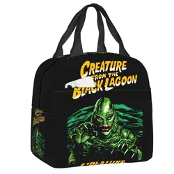 Bolsa de almuerzo con aislamiento Creature From The Black Lagoon para mujer, bolsa de almuerzo con película de terror de Halloween, enfriador reutilizable, caja de comida térmica, Tote