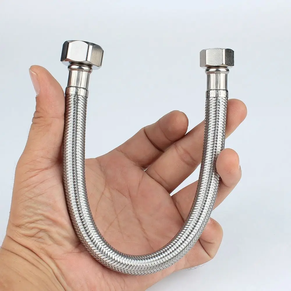 30/40cm Corrugated Water Hose Explosion-proof Stainless Steel Hot and Cold Water Faucet Inlet Hose Large Flow