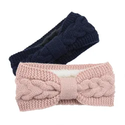 Fasce invernali lavorate a maglia per le donne Calda lana lavorata a maglia Scalda orecchie Nodo incrociato Turbante Copricapo Fascia per capelli per ragazze Accessori per capelli