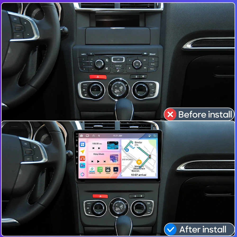 Android 16 pour Citroën C4 C4L - Car Radio Gps Navigation 10 Inch avis et prix