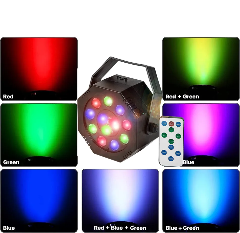 RGB ديسكو نمط شعاع المرحلة ضوء الليزر العرض ، ستروب 9LED ، حفلة عيد الميلاد ، عطلة ، زينة الزفاف