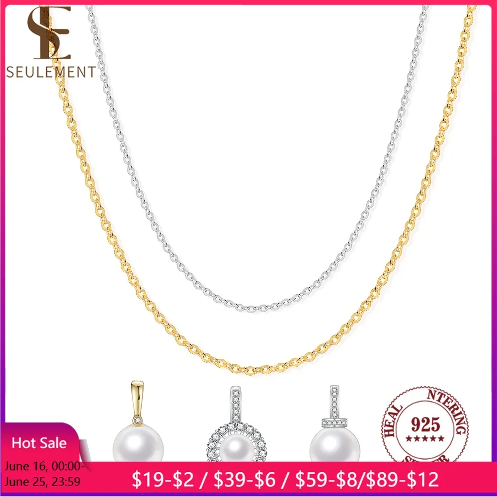 

Seulement 925 sterling silver Necklaces Pearl Pendant Jewelry for Women Zircon Pendants Necklace Simple Party Gift Girls