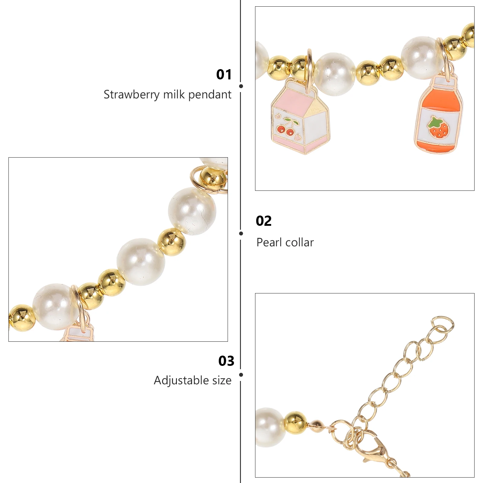 

Bow Pearl Necklace Pet Crystal Collar for Dog Necklaces Pearls Dogs Cats Tie Jewelry with