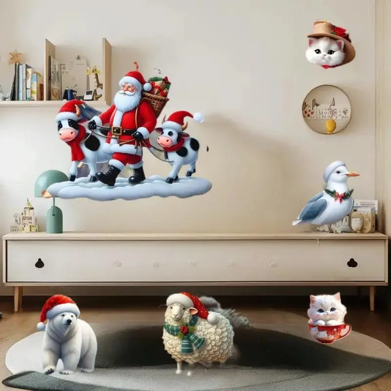 Colgante de árbol de Navidad 2D, adornos colgantes de árbol de Navidad acrílico plano 2D, decoración del hogar de dibujos animados, regalos de Navidad de Año Nuevo