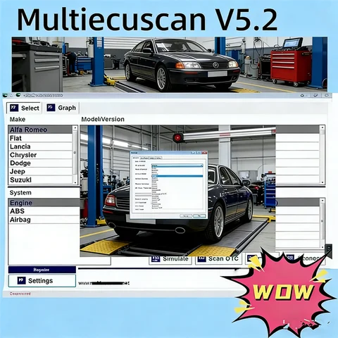 2026 hot sale Multiecuscan V5.2 work with ELM327 for Fiat/Chrysler/Dodge/Jeep/Suzuki OBDII Scanner Software