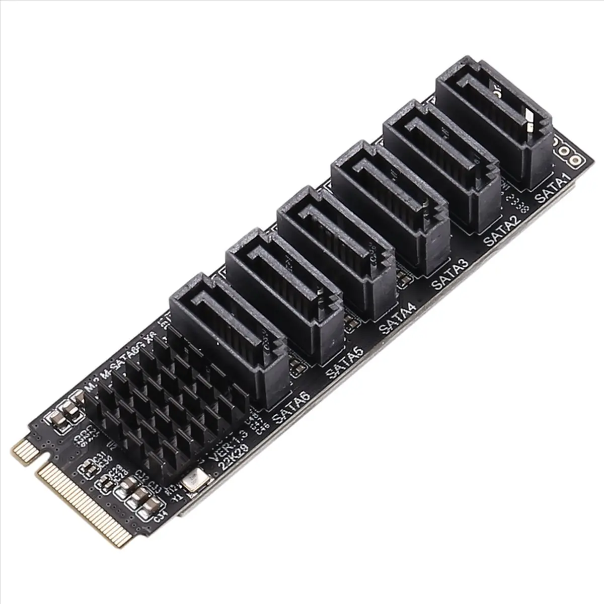 

Карта расширения ABFKing M.2 MKEY PCI-E: M.2 NVME в SATA3.0, PCIe в SATA 6Gbpsx6-портовая, ASM1166 с поддержкой функции PM