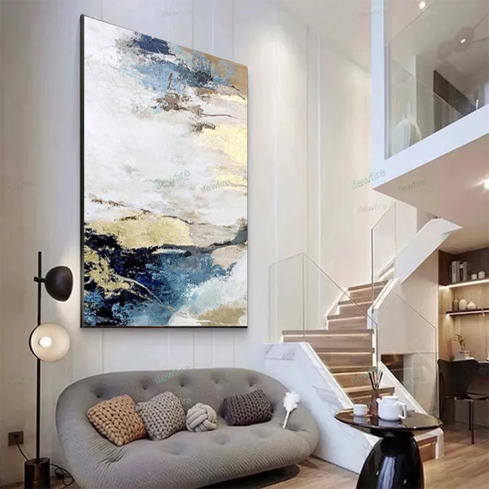 Handmade Oil Paintings On Canvas Abstract Golden Wall Painting Decor Living Room Pop Interior Wall Art Picture For Home Entrance