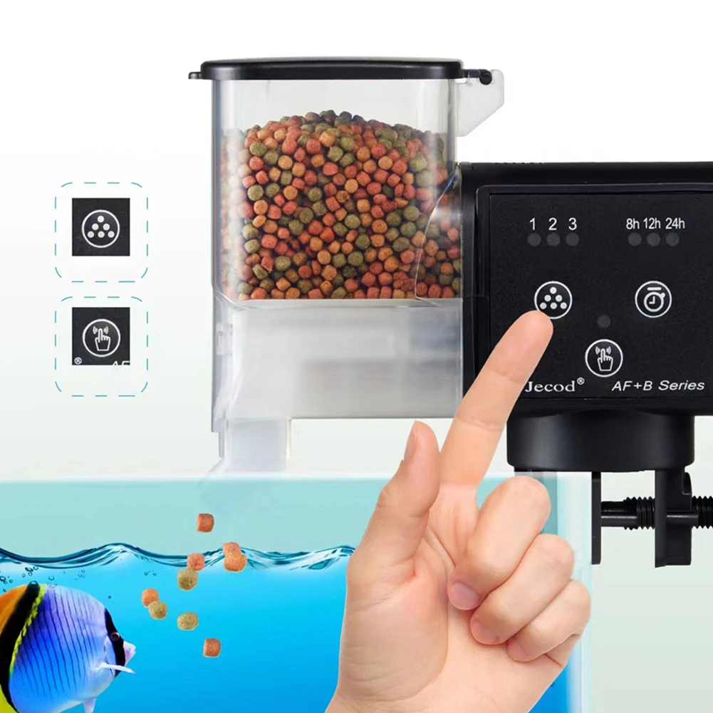 Automatic Fish Feeder 500mI Large Capacity Intelligent Timing Adjustable Feeding Amount Auto Food Dispenser for Aquarium Fish Ta