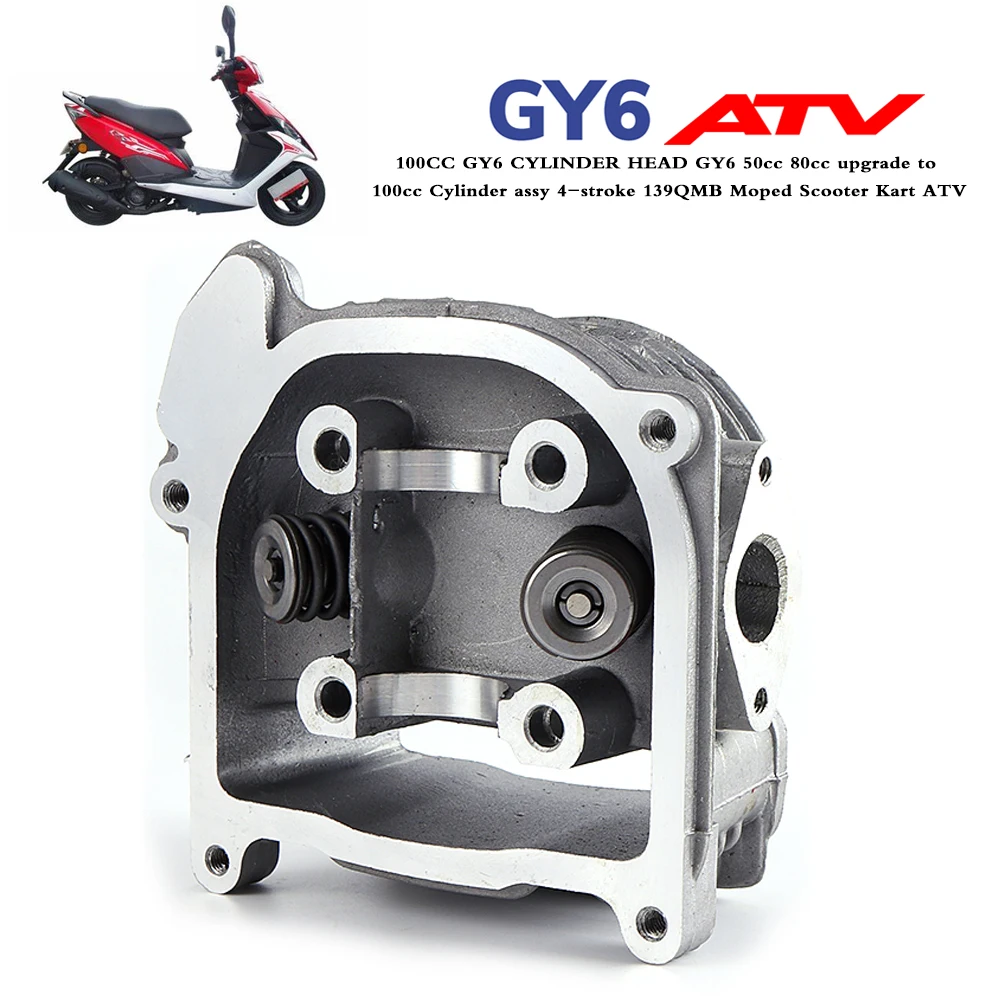 GY6 50cc 80cc aktualizacja do 100cc zespół cylindra 4-suwowy 139QMB motorower skuter gokart ATV 100CC GŁOWICA CYLINDRA GY6