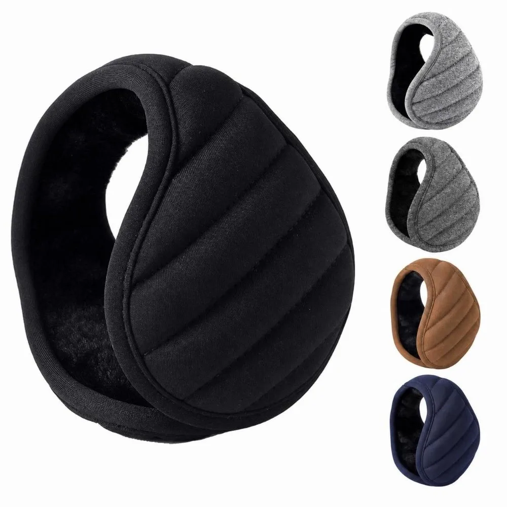 Thick Lined Winter Earmuffs Soft Collapsible Windproof Ear Covers Lightweight Fold Foldable Ear Warmers For Cycling Commuting