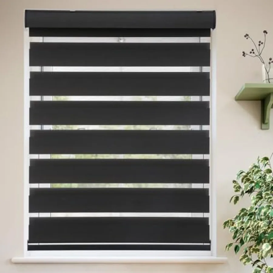 

Рулонные шторы Zebra Blinds для окон, беспроводные, светофильтрующие, двойные, день-ночь, 24 x 72 дюйма