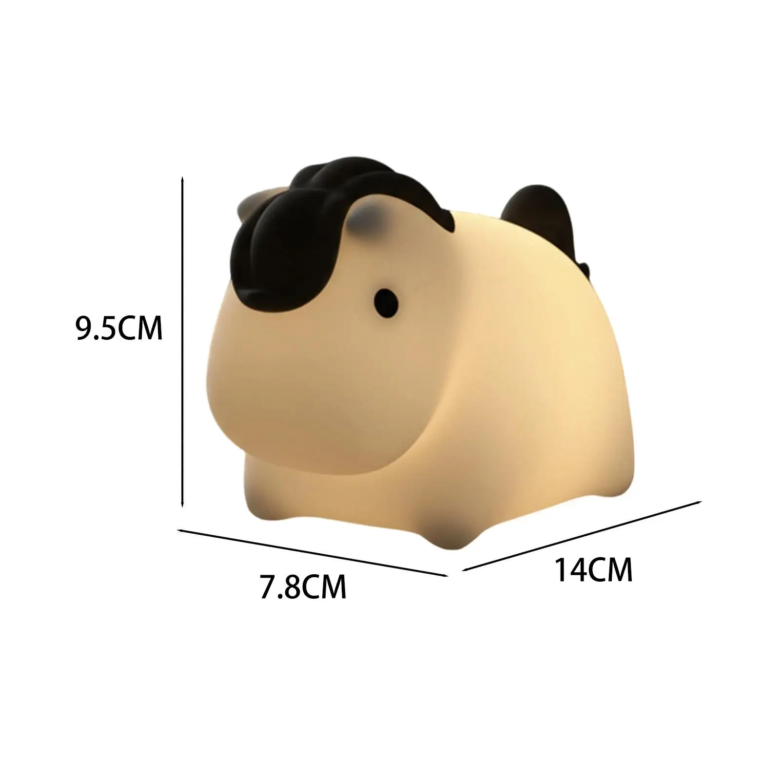 

Cute Pony Silicone Night Light Touch Bedside Lamp Rechargeable Portable Lighting Gift for Girls Home Office Desktop