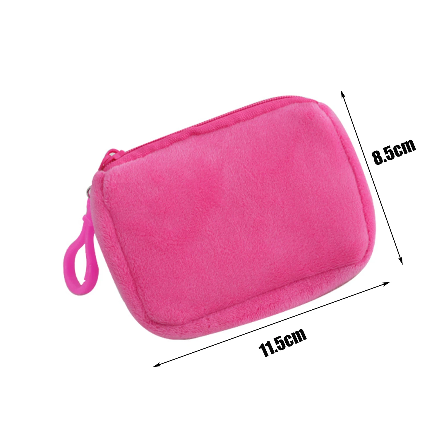 Bolsa de moedas redonda de pelúcia monocromática para mulheres, carteira fofa, carteira de identidade, chaveiro minimalista, carteira kawaii