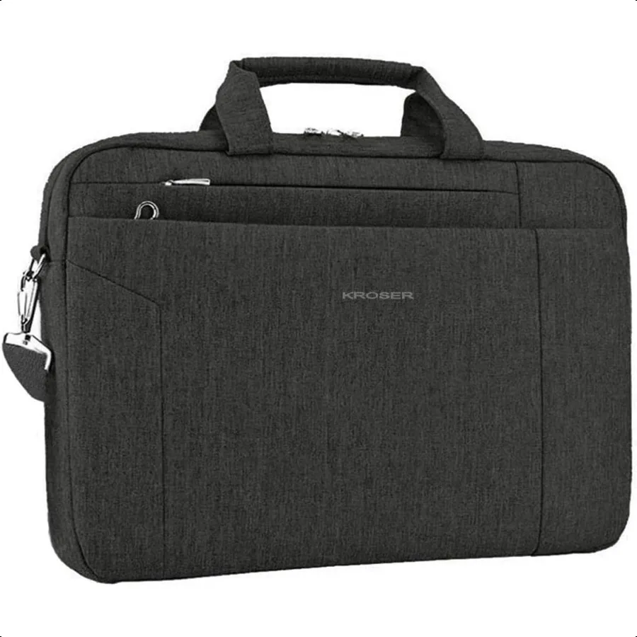 

KROSER Laptop Bag 15.6 Inch Briefcase Shoulder Bag Water Repellent Laptop Bag Bussin Carrying Handbag