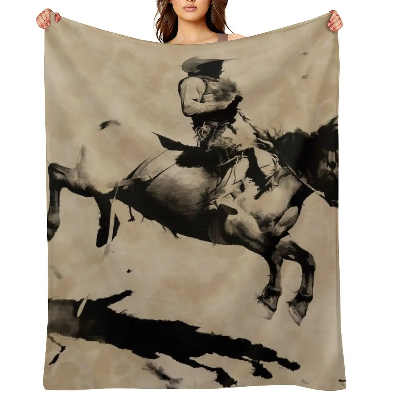 

Bronco Rider - Rodeo Cowboy Throw Blanket Soft Beds Luxury Brand Extra Large Throw sofa bed Blankets