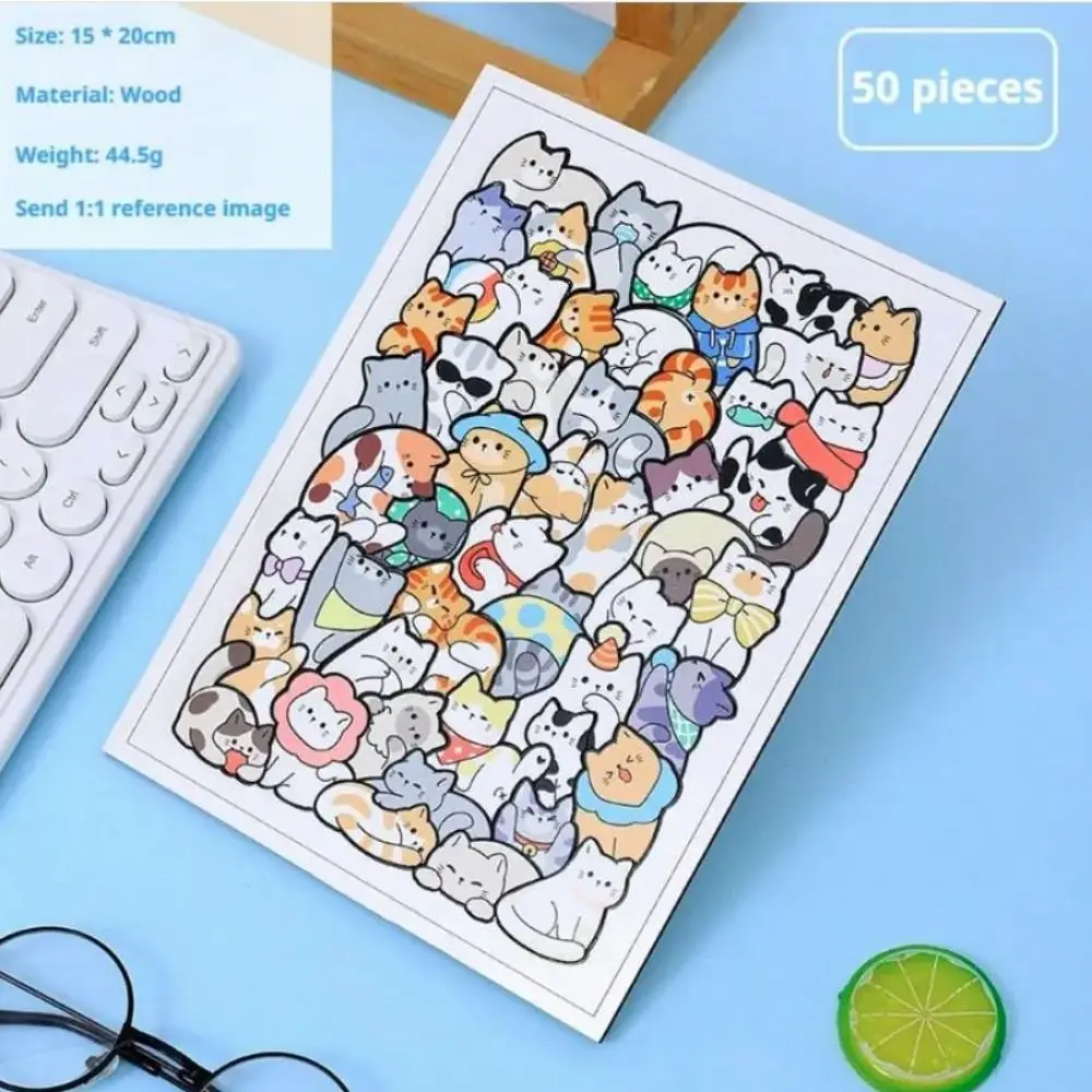 Forma irregular animal gatos quebra-cabeças dinossauro pequeno urso dos desenhos animados forma quebra-cabeças de madeira forma animal quebra-cabeças crianças