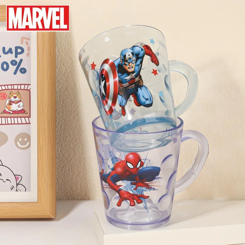 

Marvel Spider Man Crystal Cup Avengers Anime Figure Child Baby Rinsing Cup Brushing Juice Milk Drinking Cup Easy To Clean Gift