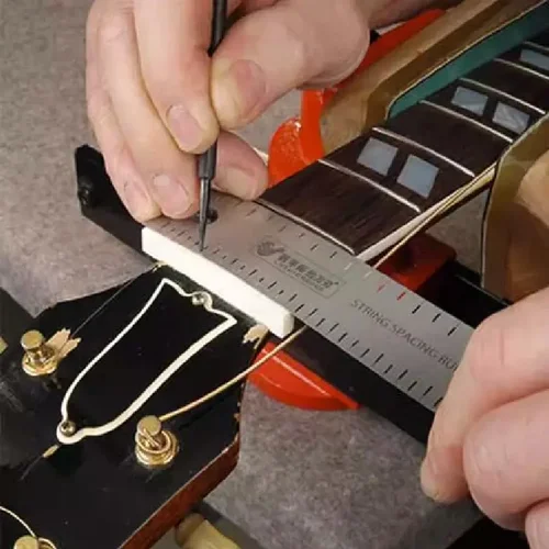 Imagen 2 del producto Cuerda de guitarra profesional, regla de ranura para almohada, herramienta de fabricación maestra Luthier