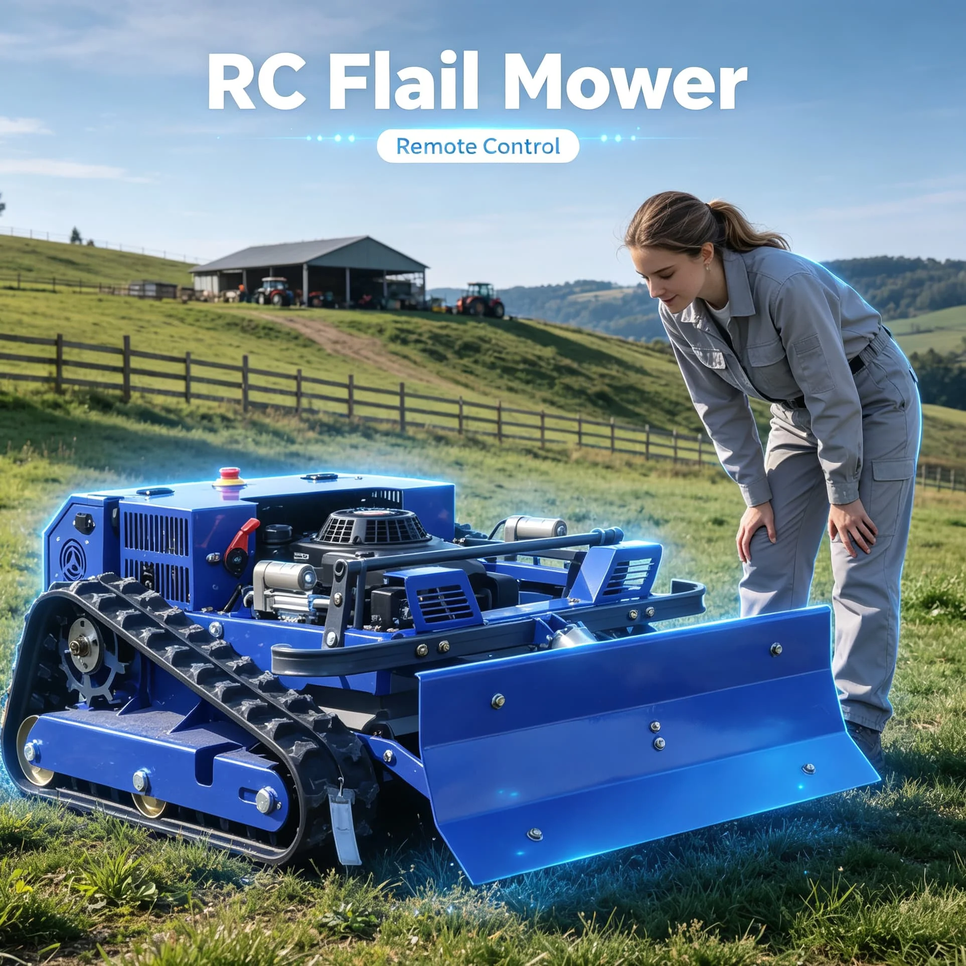 Customized Hillside Farm tracked Tracked Remote Control Mower, lightweight tracked remote mower for sloped farm lawn projects