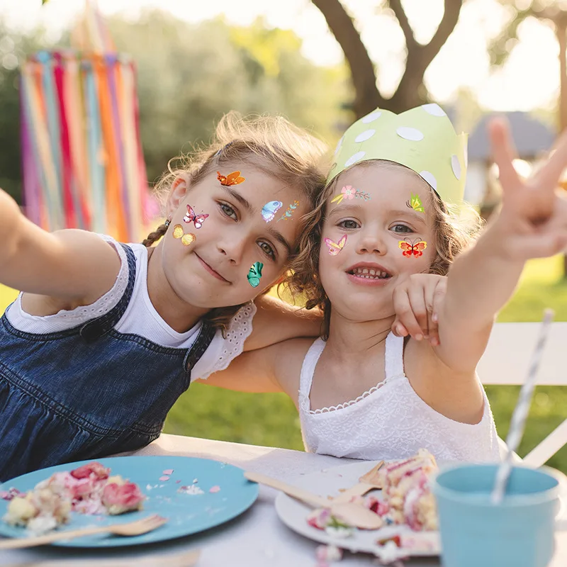 Confezione da 10 adesivi per tatuaggi finti tatuaggi temporanei per cartoni animati tatuaggi per braccia per bambini adesivi per tatuaggi per feste