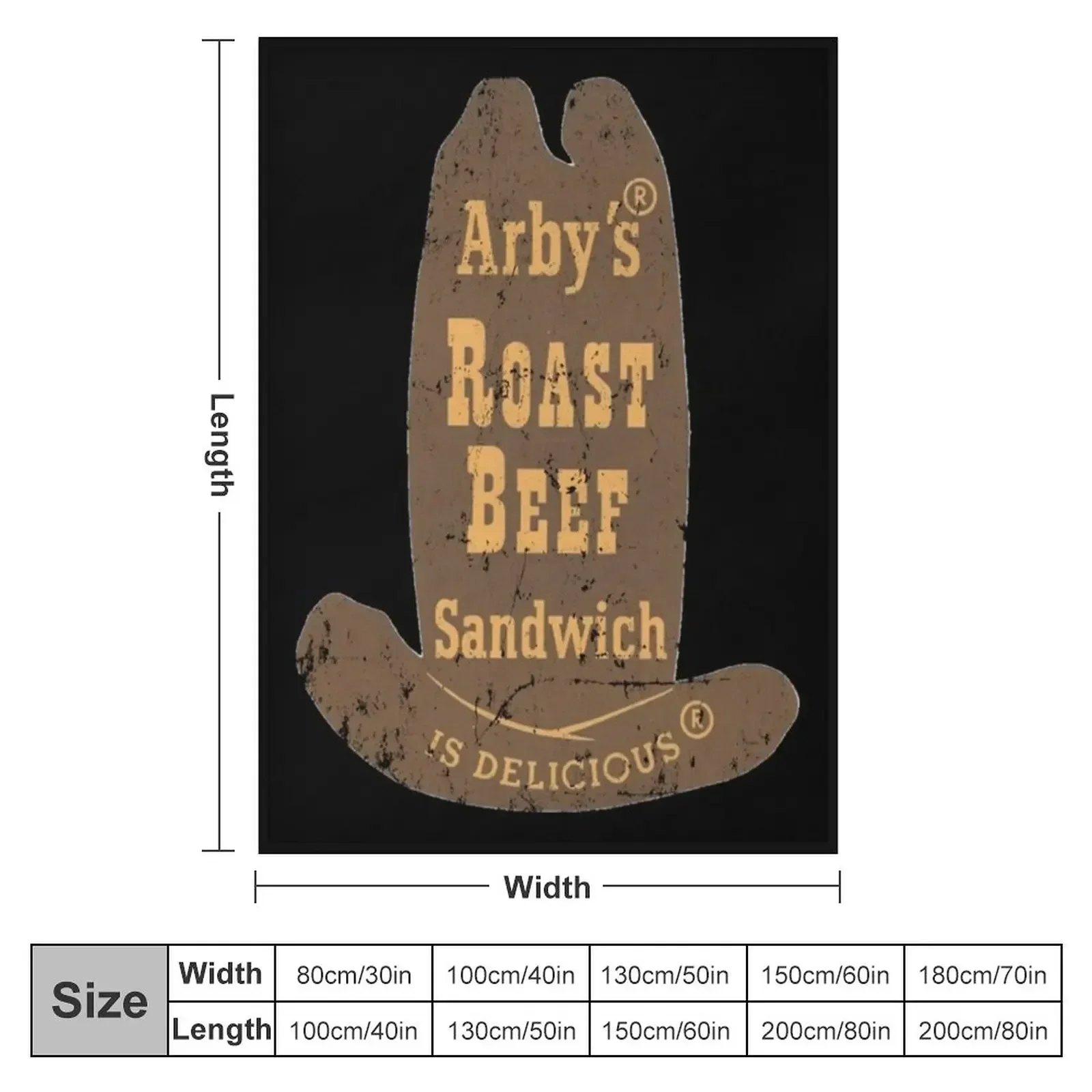 Arby's Roast Beef Shirt Throw Blanket Bed Plush Kid'S Blankets