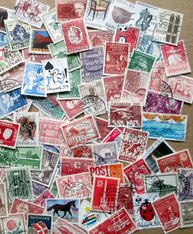 Echte gestempelte Dänemark-Poststempel, 250 verschiedene sammelbare Briefmarken, Sammelmaterial für Scrapbooking – Detail 3