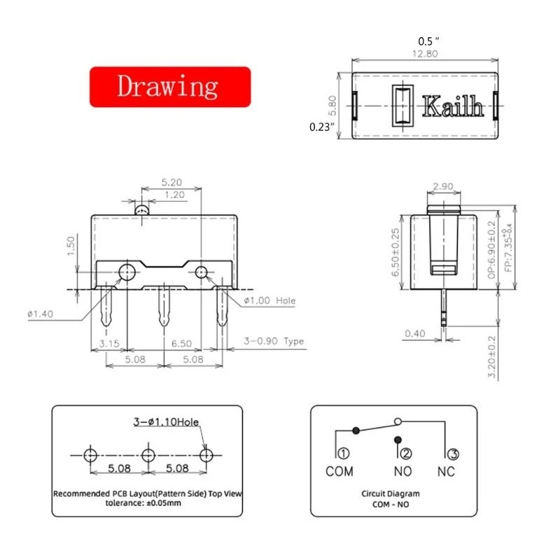 Y2GD Subminiature Basic Kailh for GM 8.0 Mouse Micro Switch Compatible Mouse