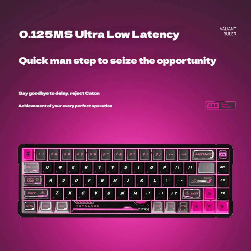 Royal Axe X68 Mechanical Gaming Keyboard Wireless Bluetooth Three Mode Aluminum Alloy Shell Customizable Magnetic Jade Axes Pro