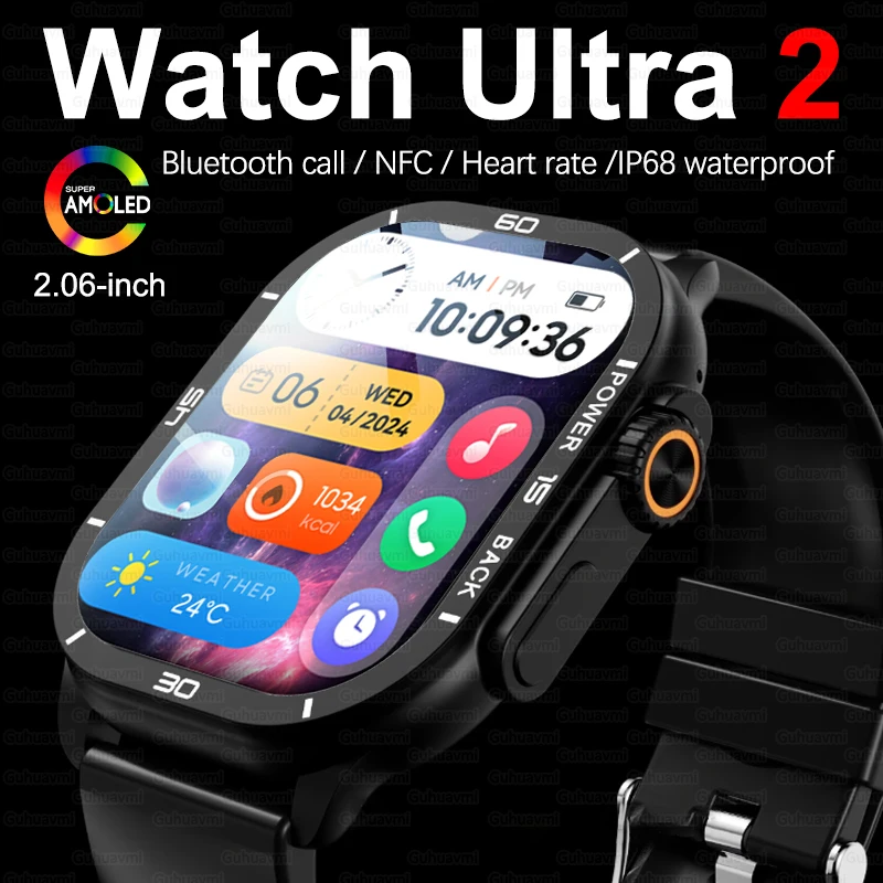 2025 New Smart Watch 49mm Men Women NFC BT Call Smartwatch IP68 Waterproof Always On Display 2.06'' AMOLED Screen Watch Ultra 2
