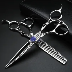 Forged hair scissors 6 inch Japanese 440C steel cutting and thinning scissors Barber scissors