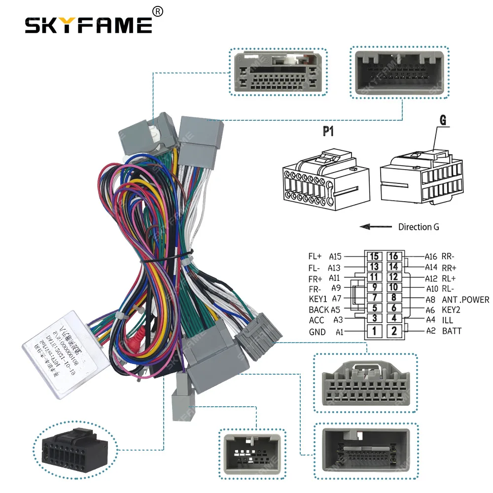 SKYFAME 16Pin Car Android Stereo Wire Harness Canbus Box Decoder For Honda Accord 8