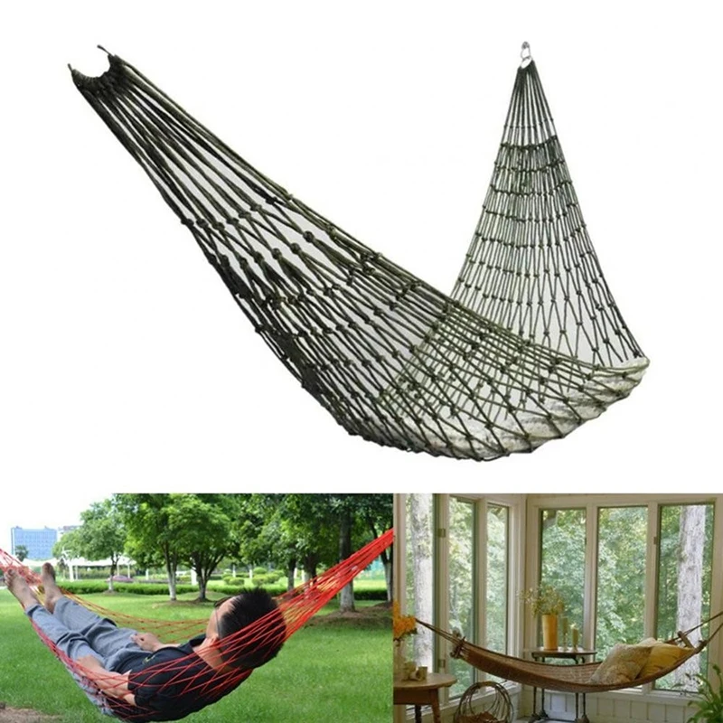 Nylon Rope Mesh Hammock For Outdoor Sleeping Net Bed With Rope Outdoor Hammock Mesh Hammock