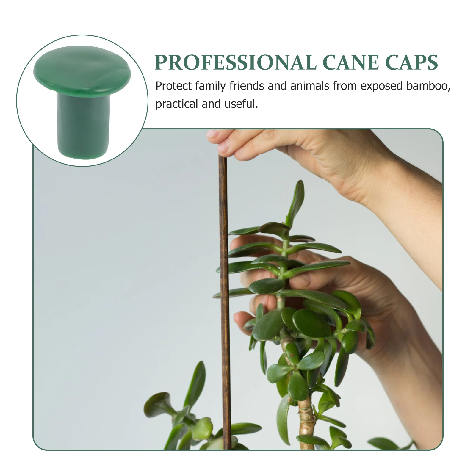 

36 Pcs Plant Support Stick Cane Caps Bright Green Protective Covers for Bamboo Fence Pole Tips Topper Garden Accessories