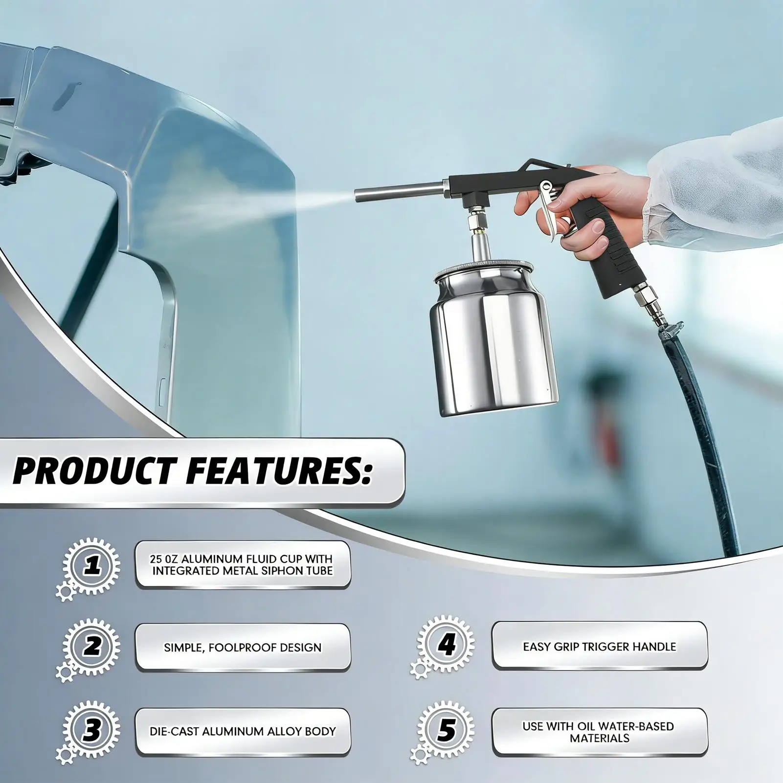 Portable Air Sand Blasting Gun Heavy Duty Rust Remover Abrasive Media Tool Metal Wood Glass Surface Cleaner Sandblasting Spray